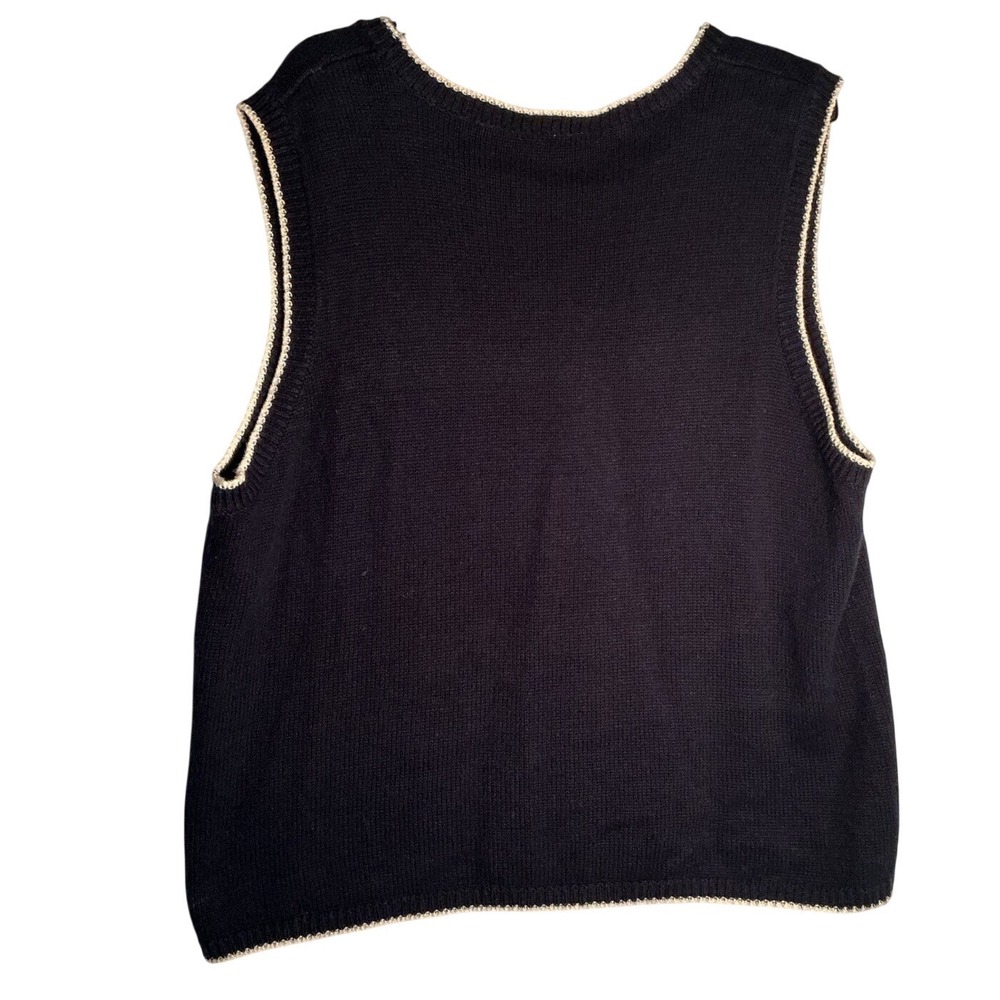 Capacity Woman Vintage Farm Animal Knit Sweater Vest Navy Blue 1X Hors Cow Sheep - Picture 2 of 9